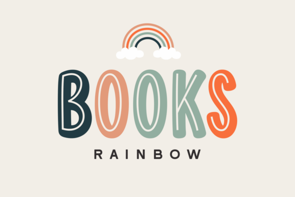 Books Rainbow Font for Creative Product Design