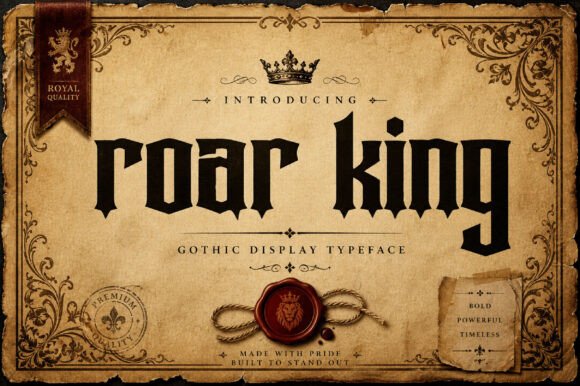 Roar King Typeface for Bold Gothic Designs